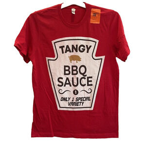 Tangy BBQ Sauce Only 1 Special Variety T-Shirt Large Red 🐷NEW🐷Soft Jersey Tee